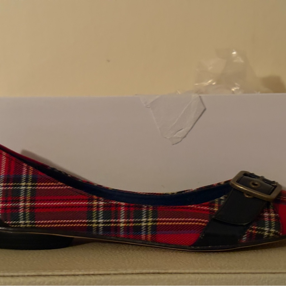 Steve Madden Red Plaid Flats